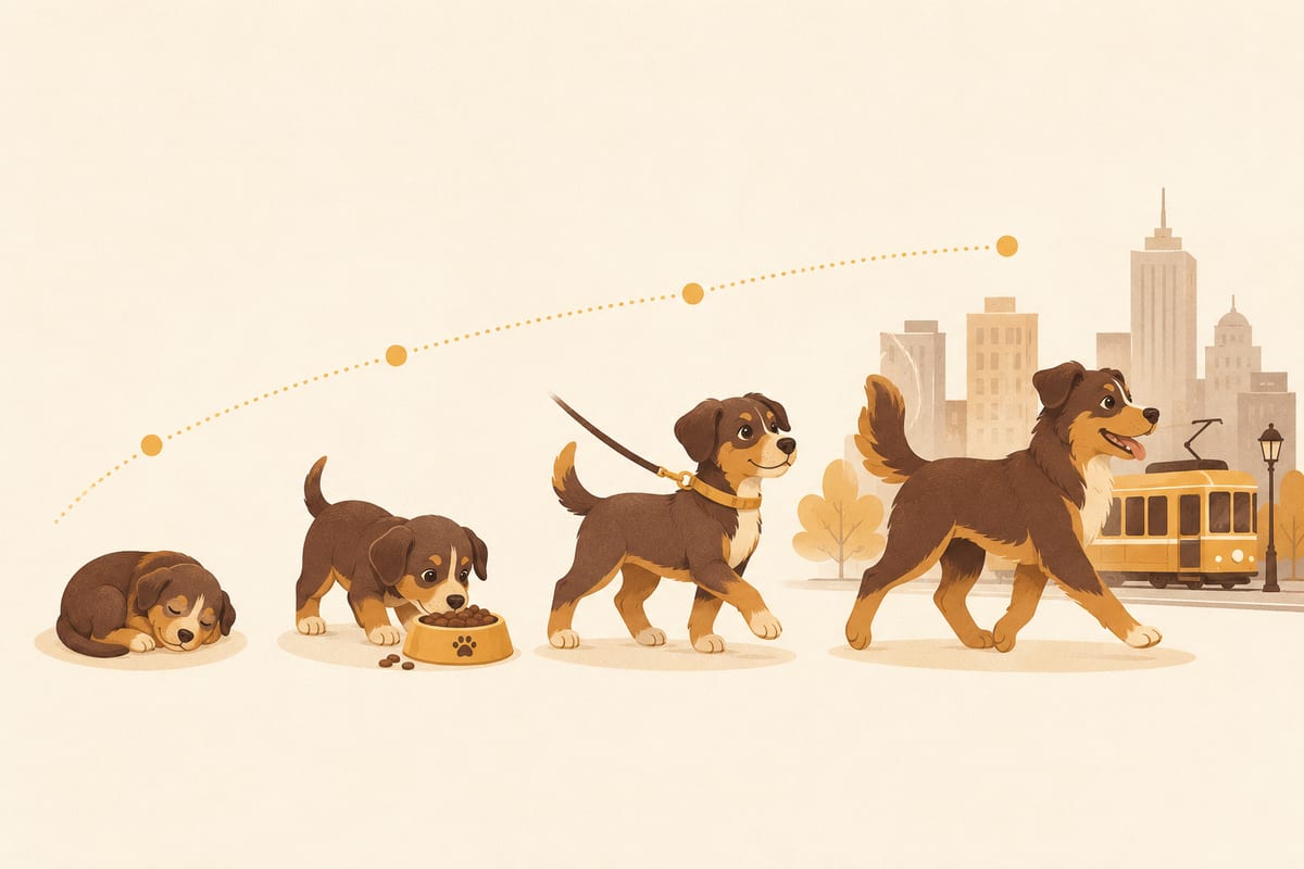 Visual timeline of the puppy socialization window